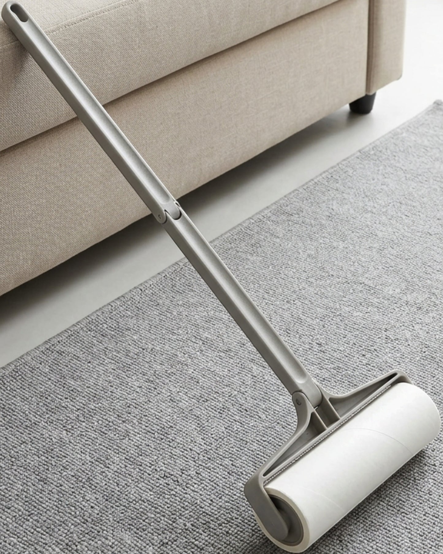 Cabit Low-Clearance Hinged Adhesive Lint Roller 60 Sheets Stone - Lifestyle view